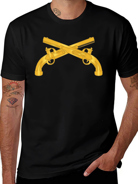 Crossed Pistols Graphic Black T-Shirt