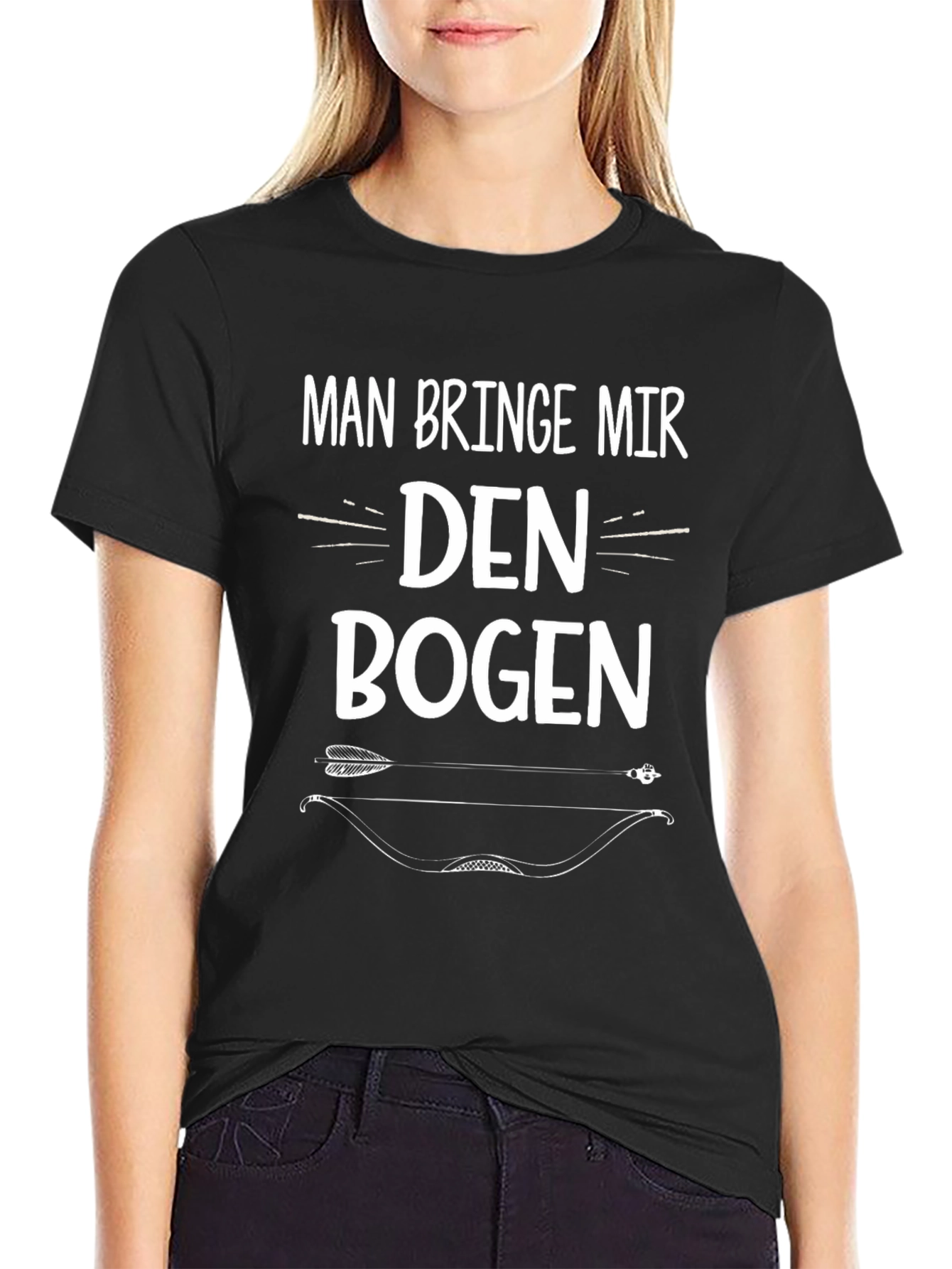 Archery Bow & Arrow T-Shirt - Funny German Slogan