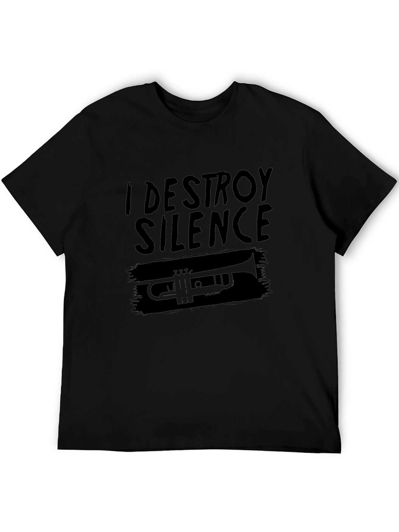 I Destroy Silence Trumpet Graphic Tee - Black