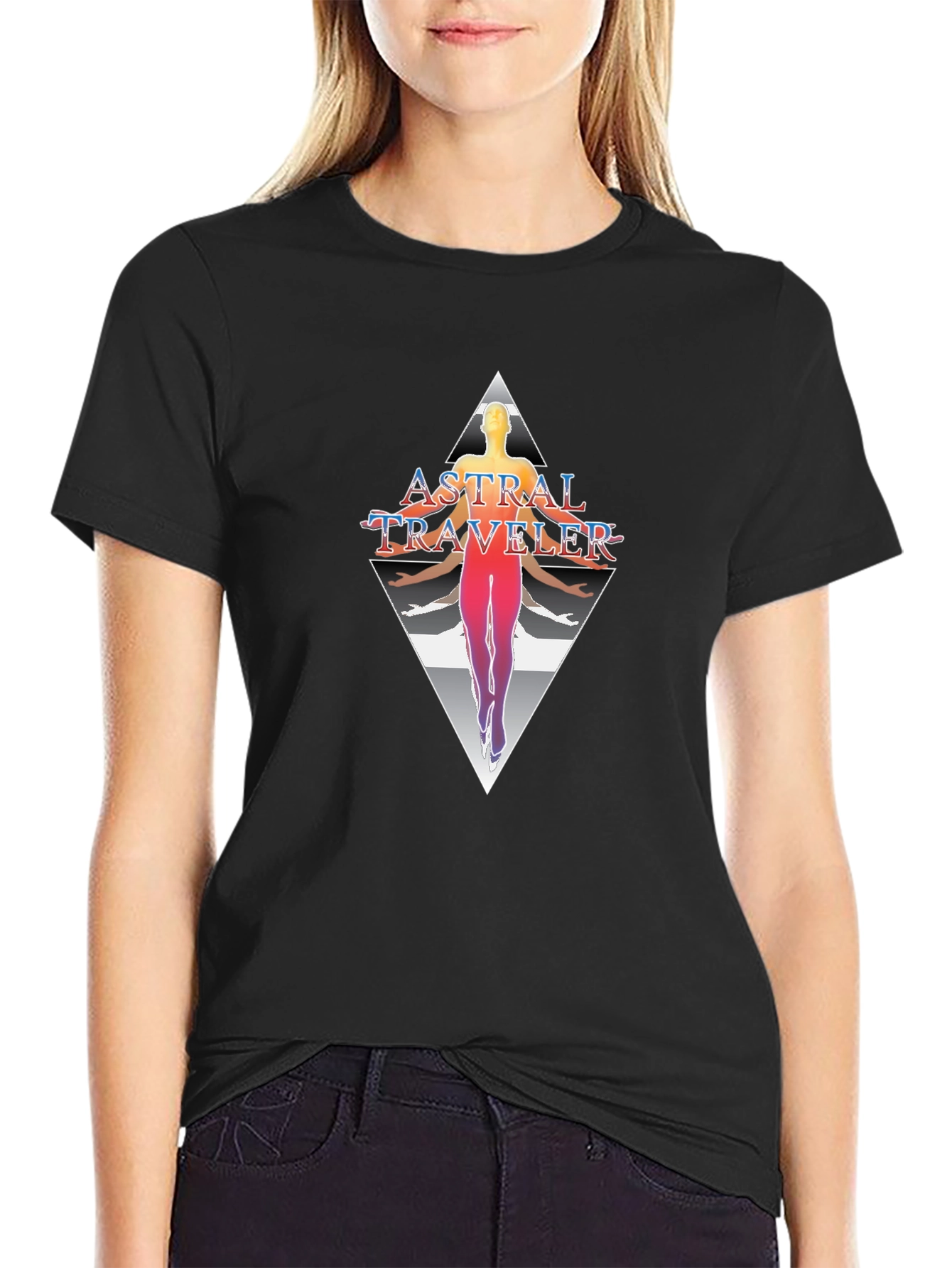 Astral Traveler Graphic T-Shirt - Black