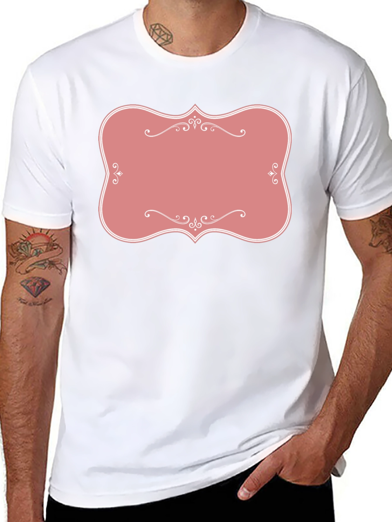Black T-Shirt with Pink Label