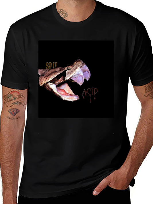 Spit Acid Snake Bite Graphic Tee - Black