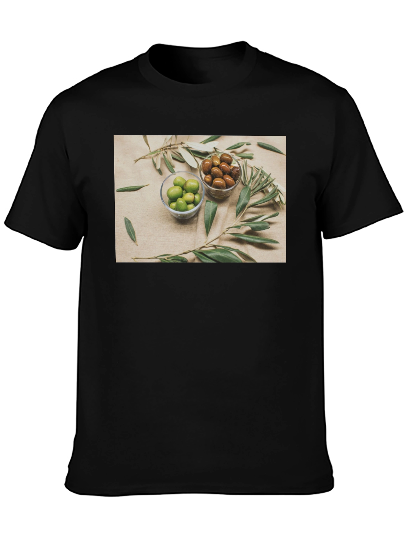 Olive You T-Shirt - Green & Brown Olives