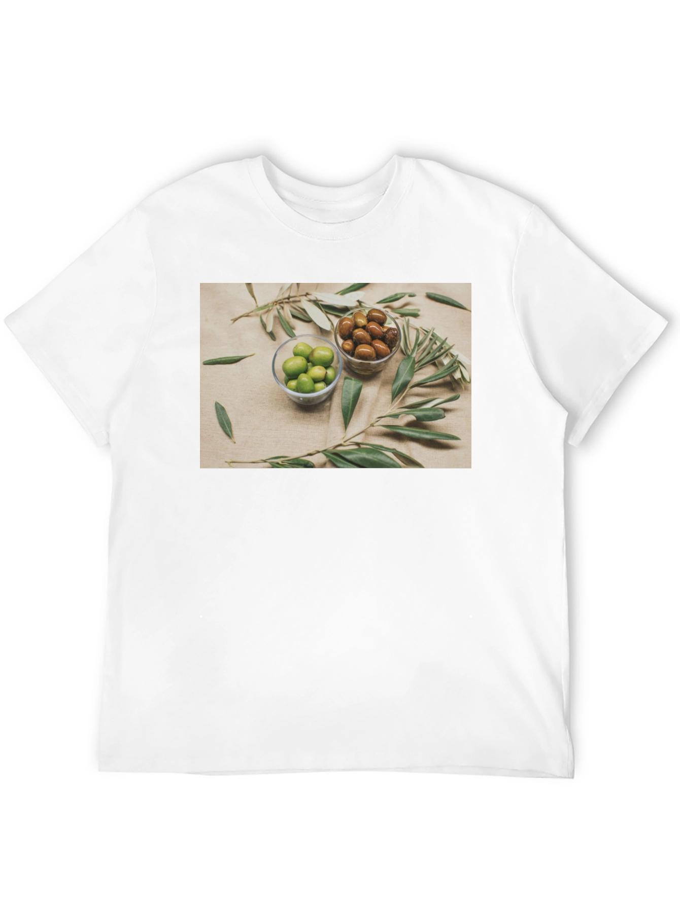 Olive You T-Shirt - Green & Brown Olives