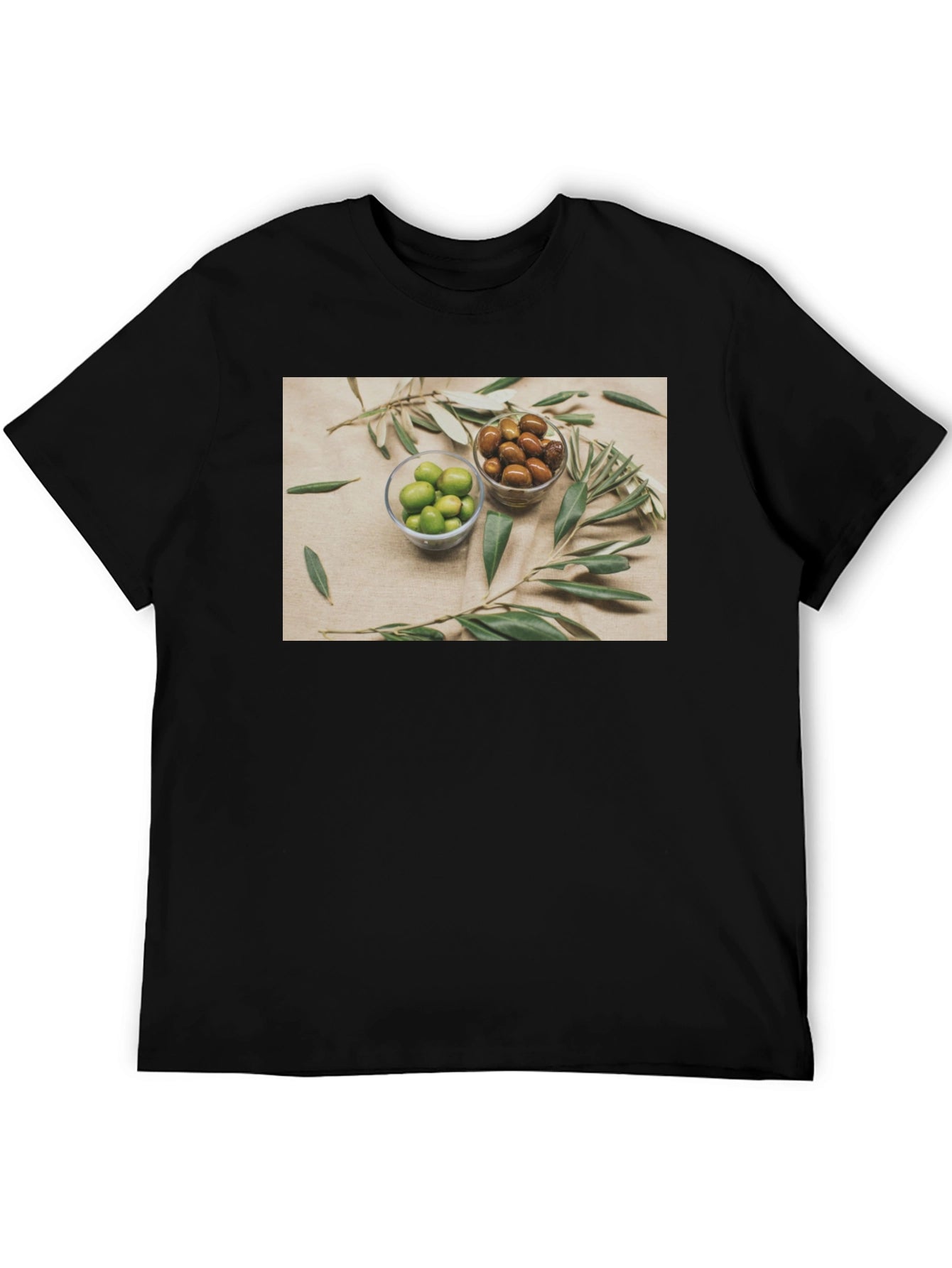 Olive You T-Shirt - Green & Brown Olives