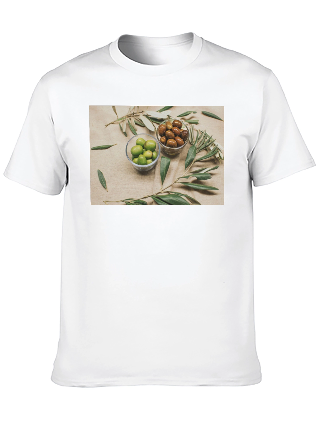 Olive You T-Shirt - Green & Brown Olives