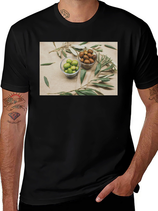 Olive You T-Shirt - Green & Brown Olives