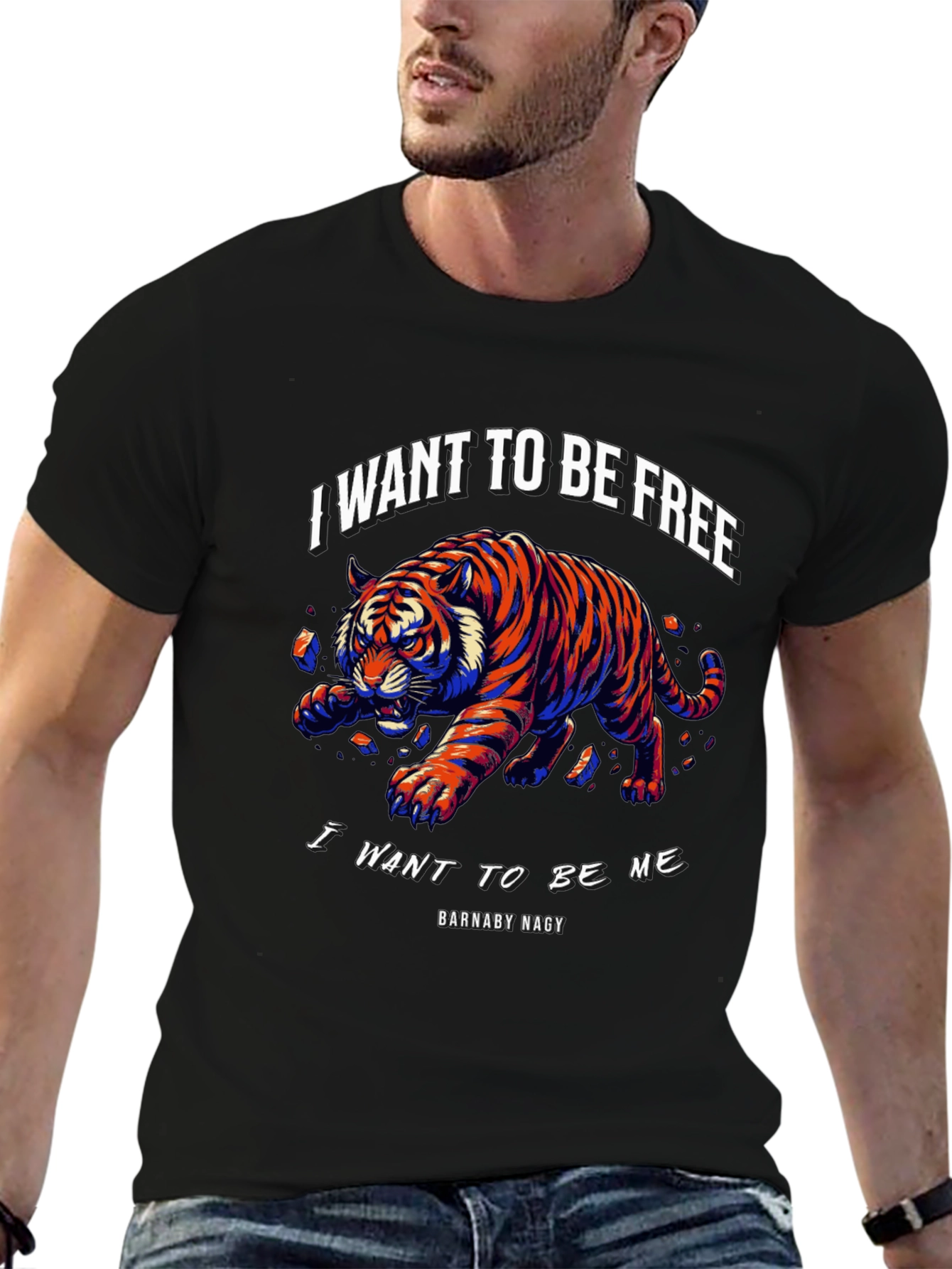I Want to Be Free Tiger Graphic Tee