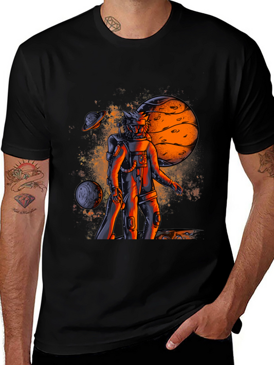 Astronaut Galaxy Graphic T-Shirt - Black