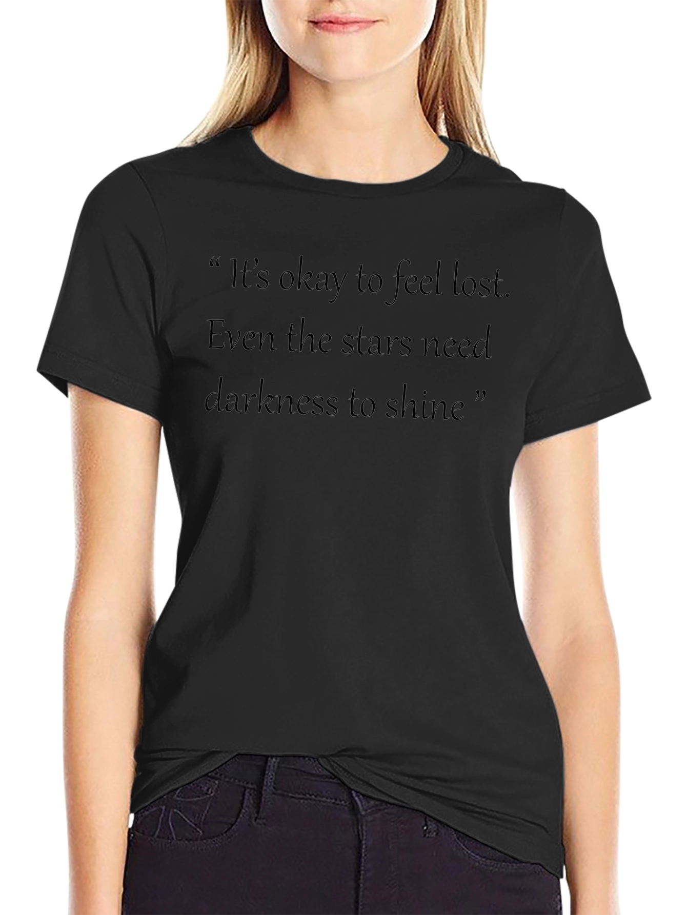 Inspirational Stars Graphic Black T-Shirt