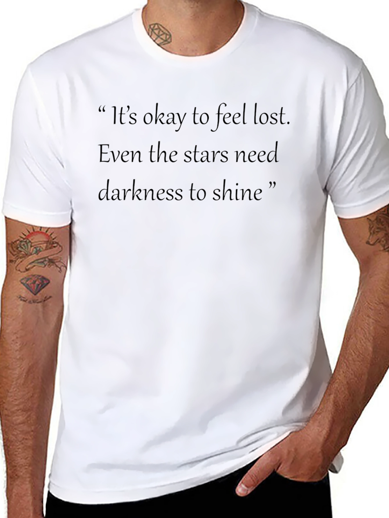 Inspirational Stars Graphic Black T-Shirt