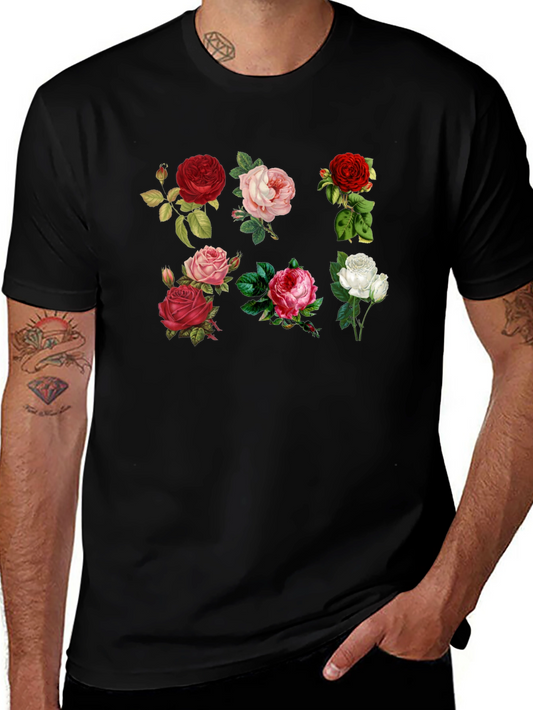 Floral Roses Graphic Print T-Shirt