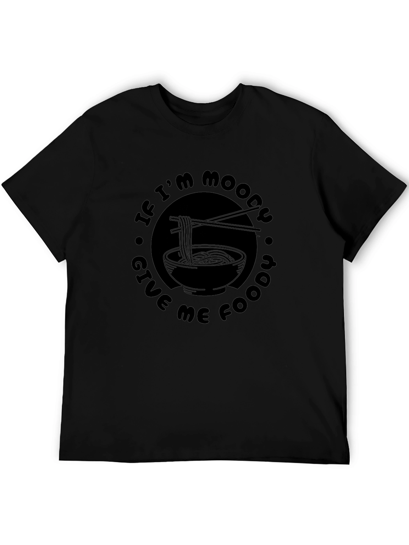 Moody Foodie Black T-Shirt - Ramen Design
