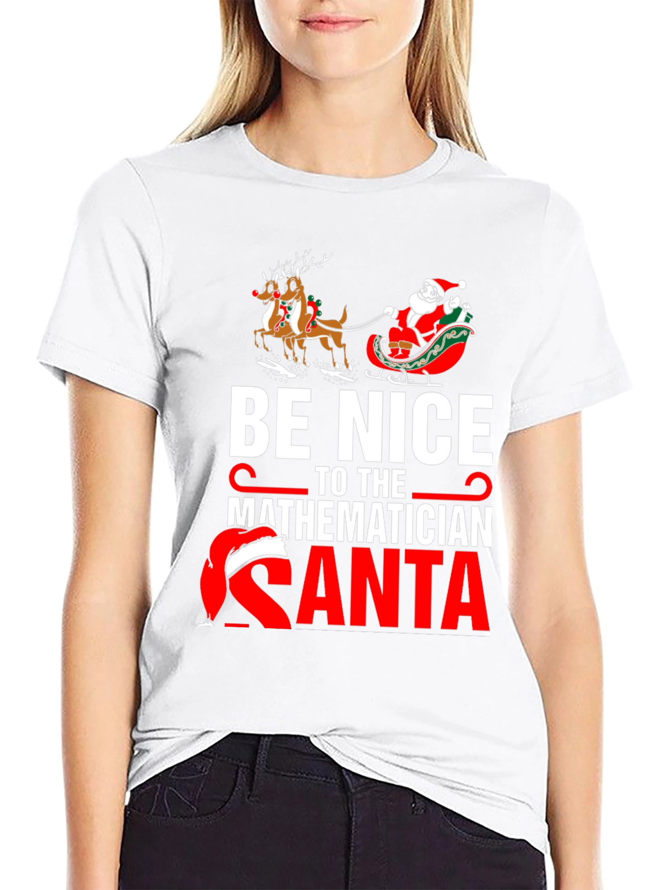 Be Nice to the Mathematician Santa T-Shirt