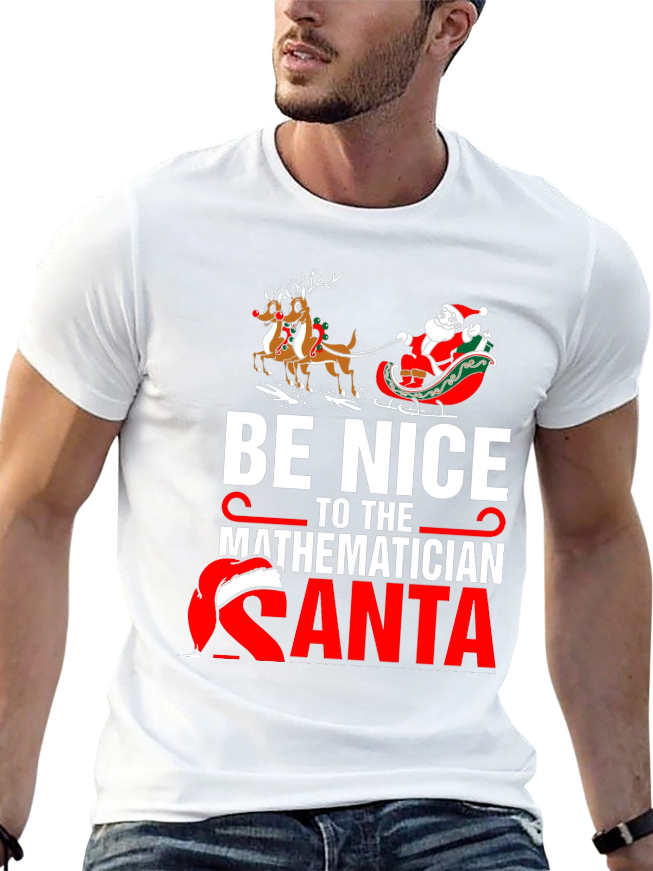 Be Nice to the Mathematician Santa T-Shirt