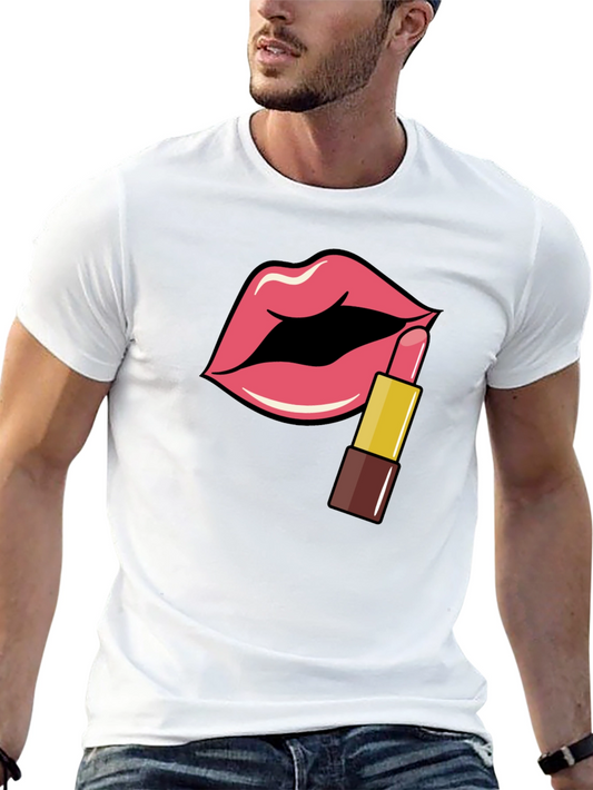 Lips & Lipstick Graphic T-Shirt - Black