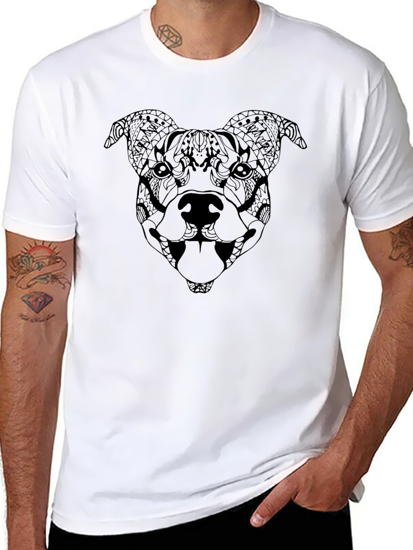 Abstract Dog T-Shirt - Stylish Graphic Tee