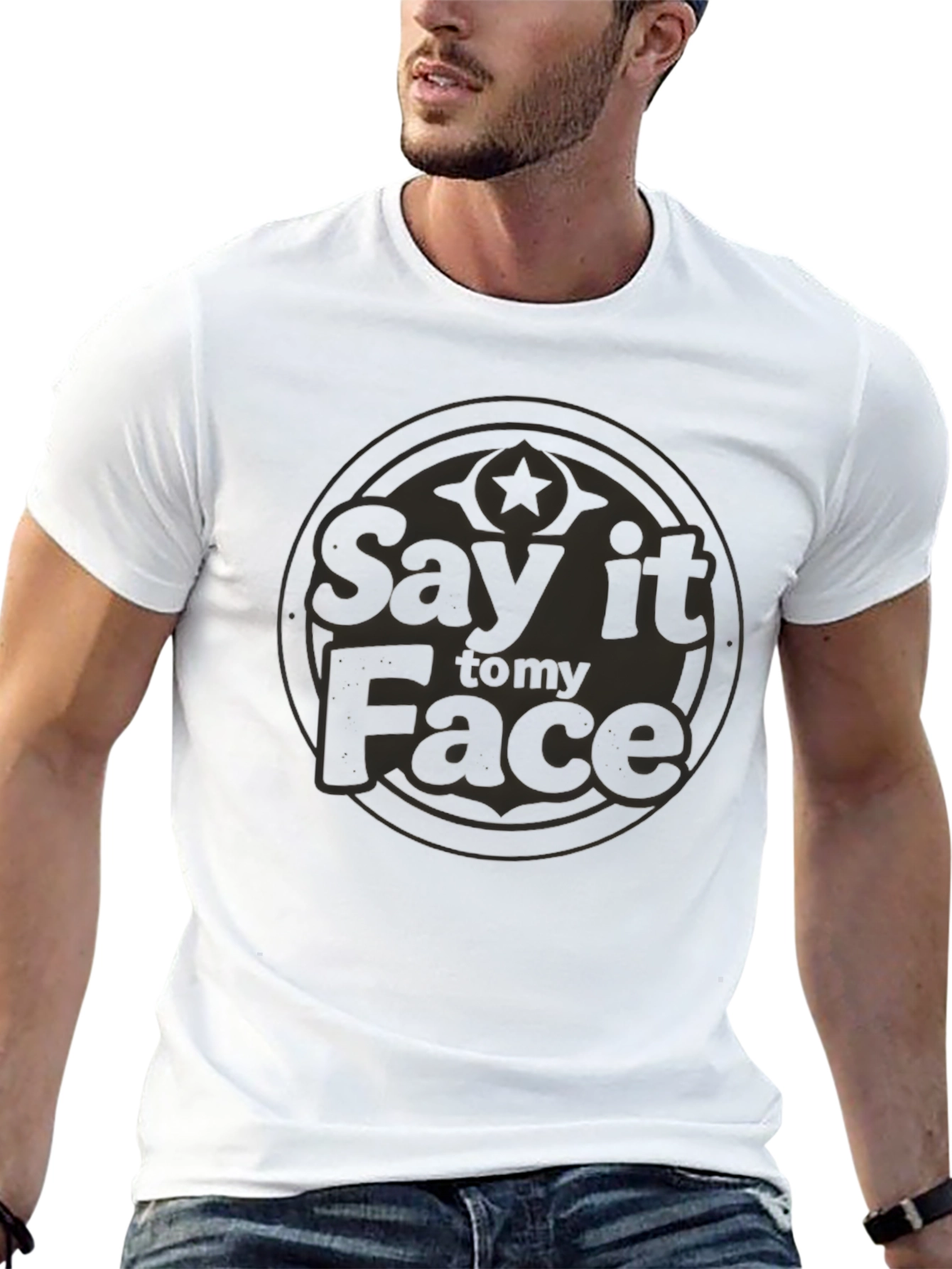 Say it to my Face Graphic Tee - Black
