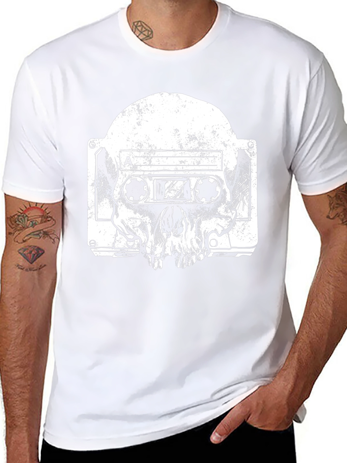 Skull Tape T-Shirt - Black Graphic Tee