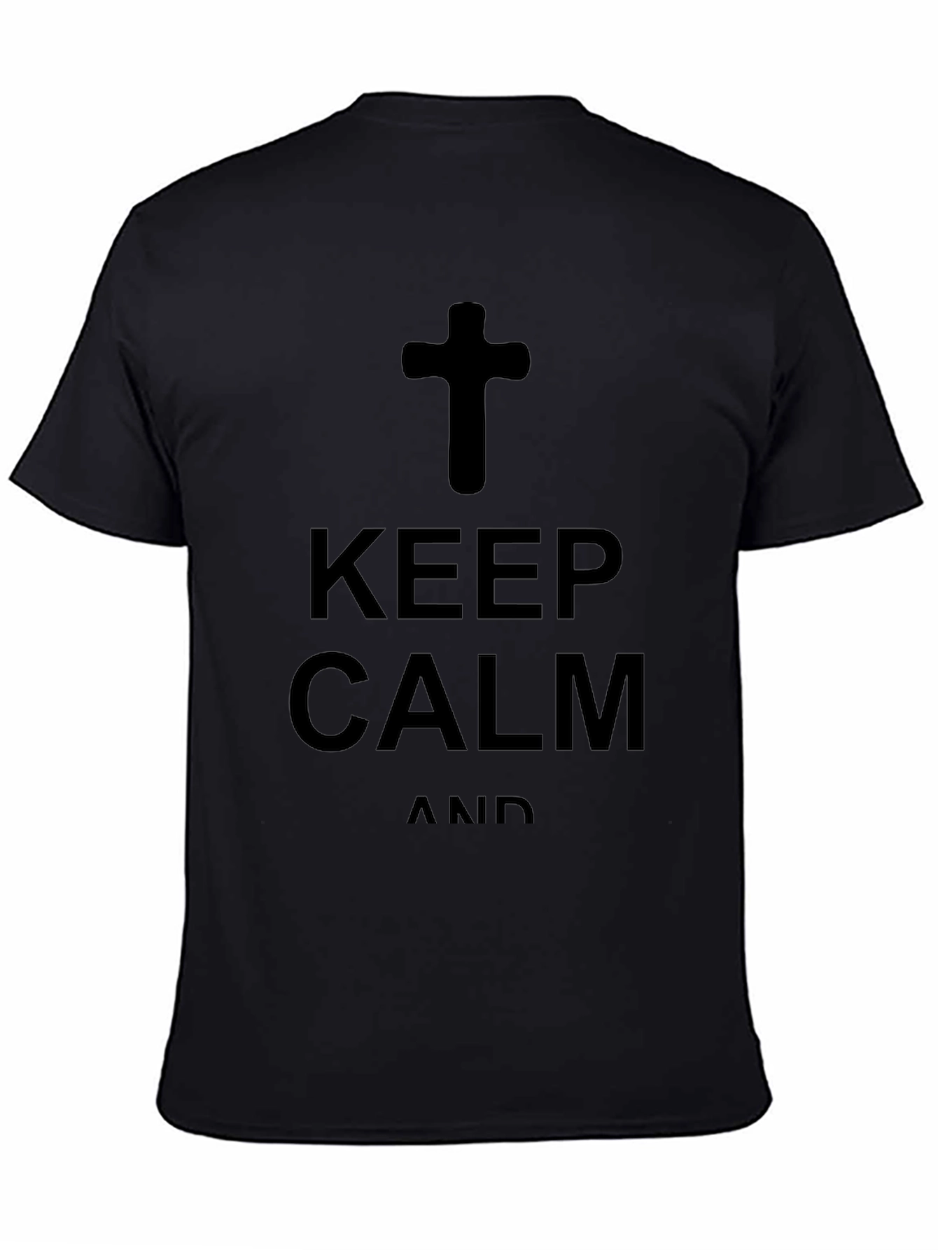 Keep Calm and Carry On Graphic T-Shirt - Black