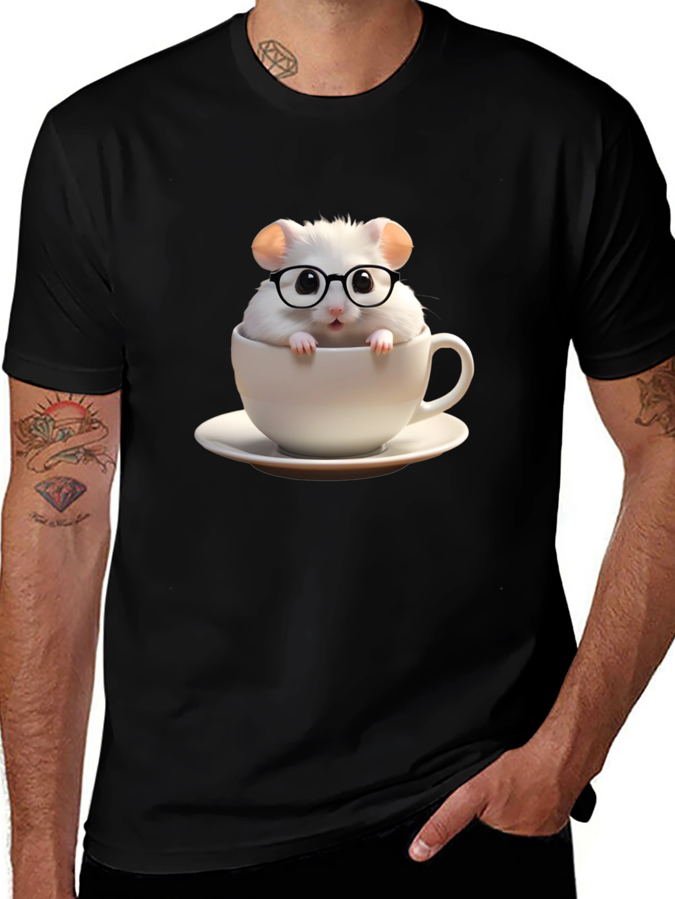 Cute Hamster in Cup Graphic Tee