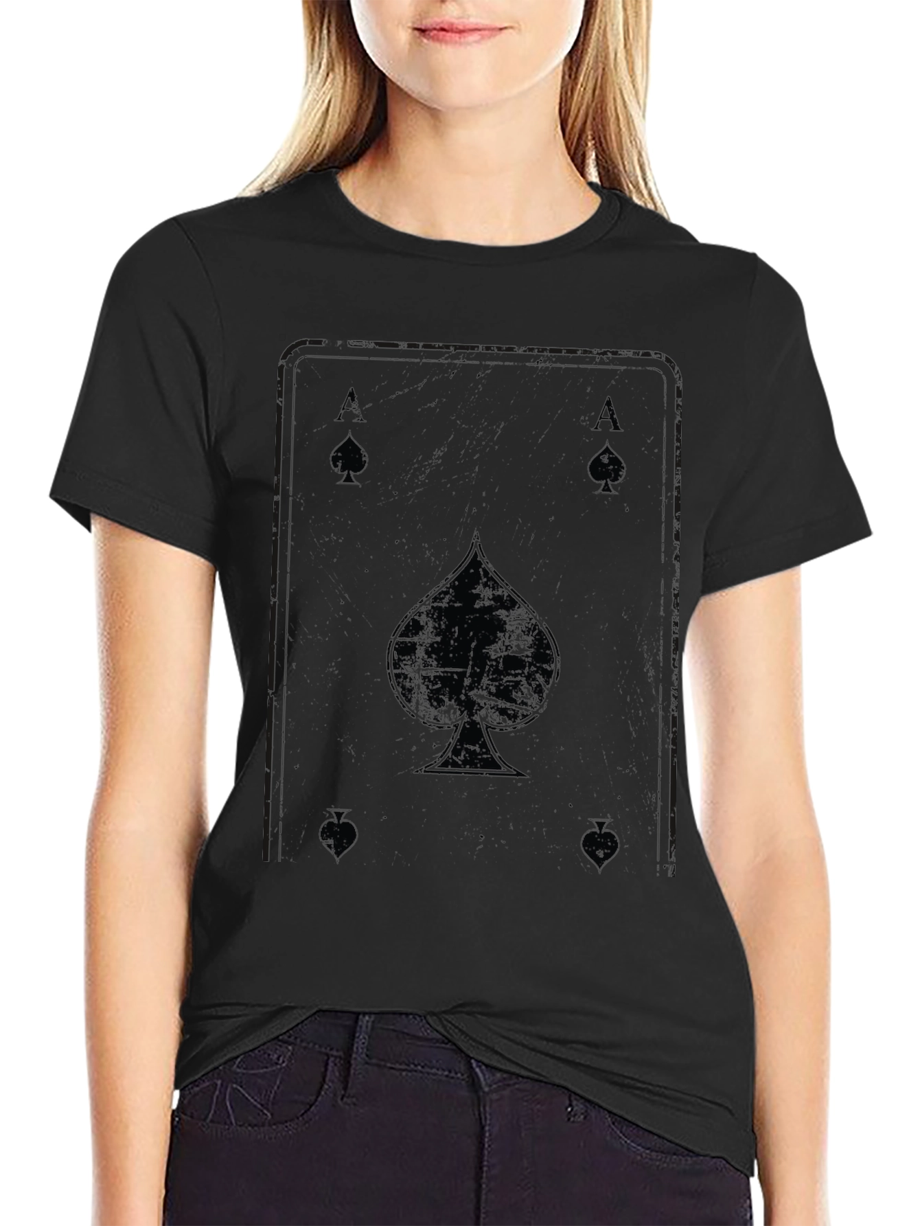 Ace of Spades Graphic Tee - Black Cotton T-Shirt
