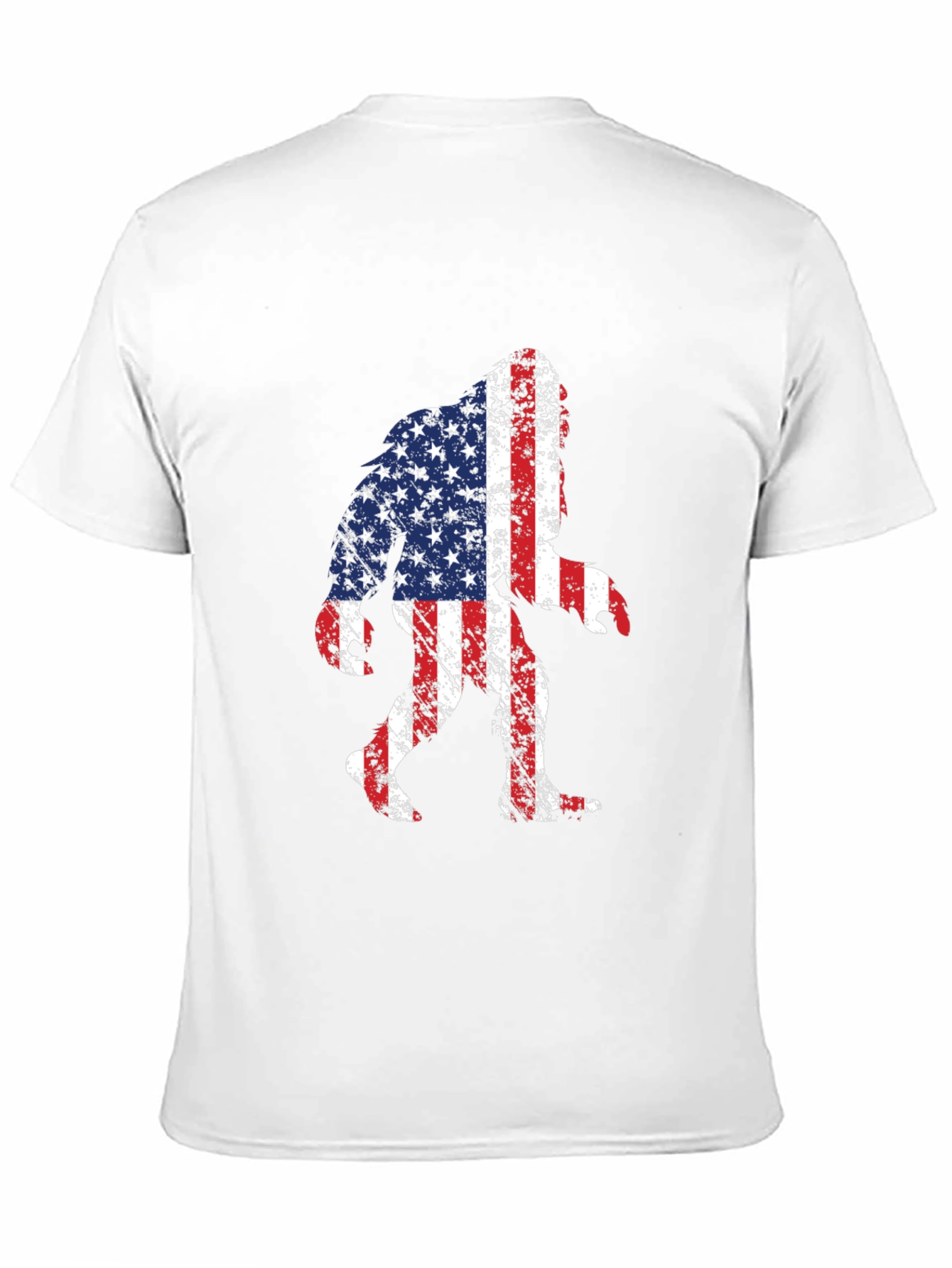 American Flag Bigfoot T-Shirt - Patriotic Sasquatch Tee