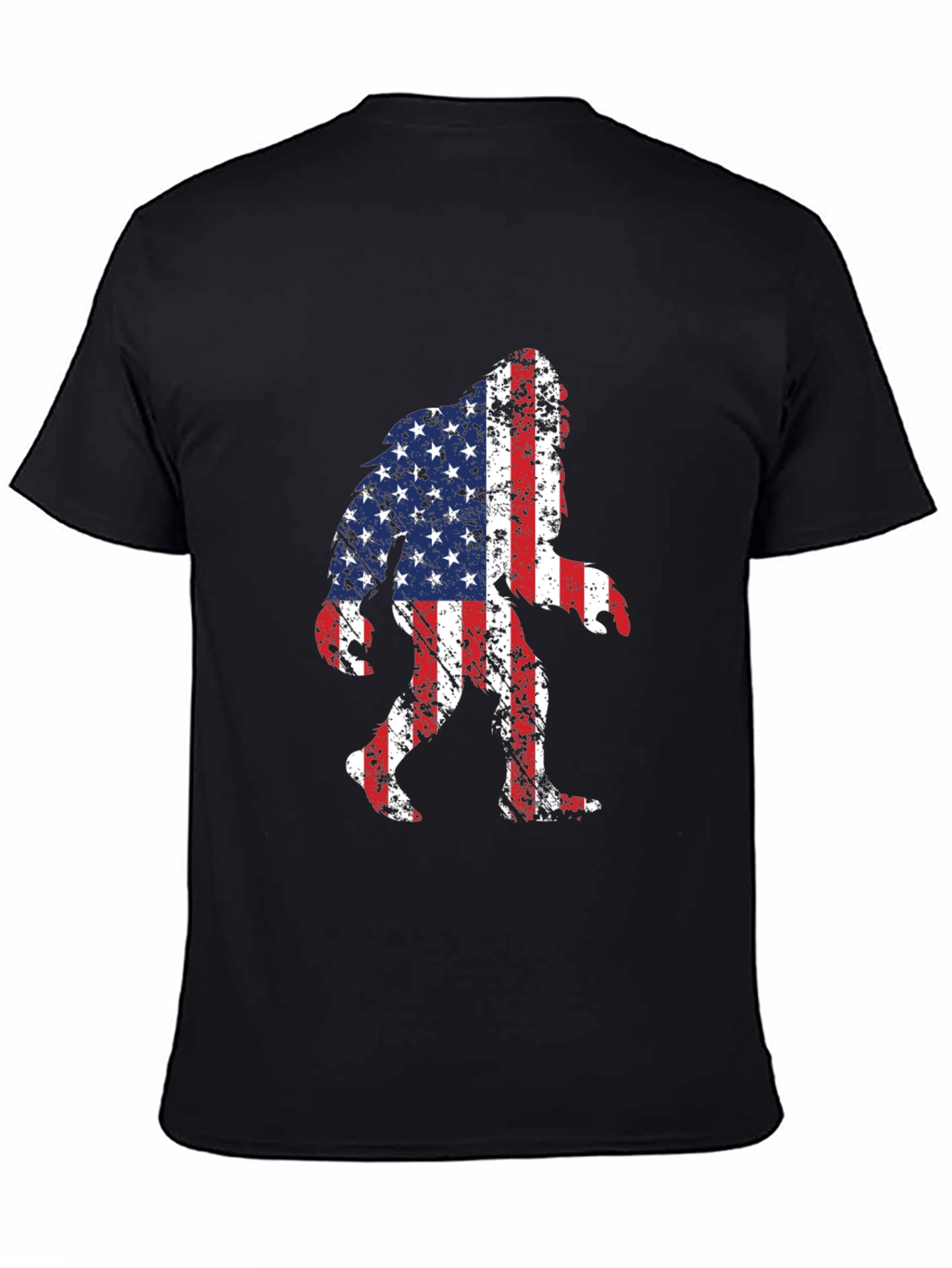 American Flag Bigfoot T-Shirt - Patriotic Sasquatch Tee