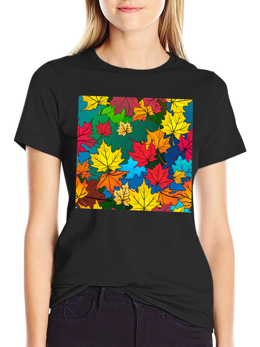 Autumn Leaves Graphic Tee - Stylish Nature Design
