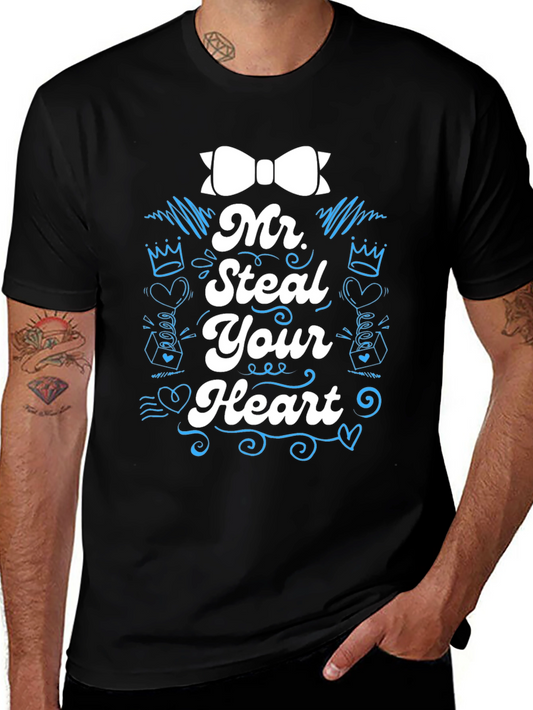 Mr. Steal Your Heart Graphic Tee - Black Cotton T-Shirt