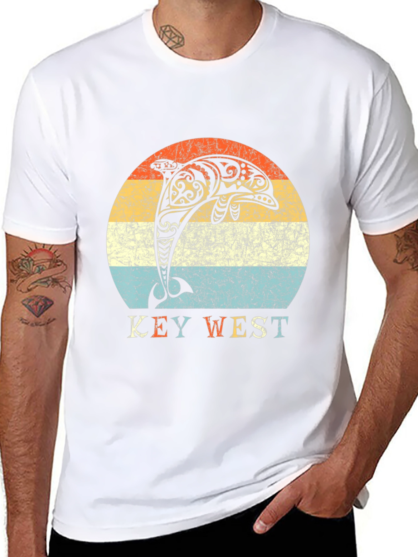 Key West Dolphin Graphic T-Shirt