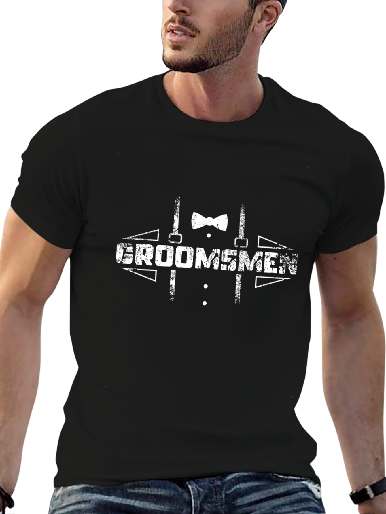 Groomsmen Tuxedo Graphic Black T-Shirt
