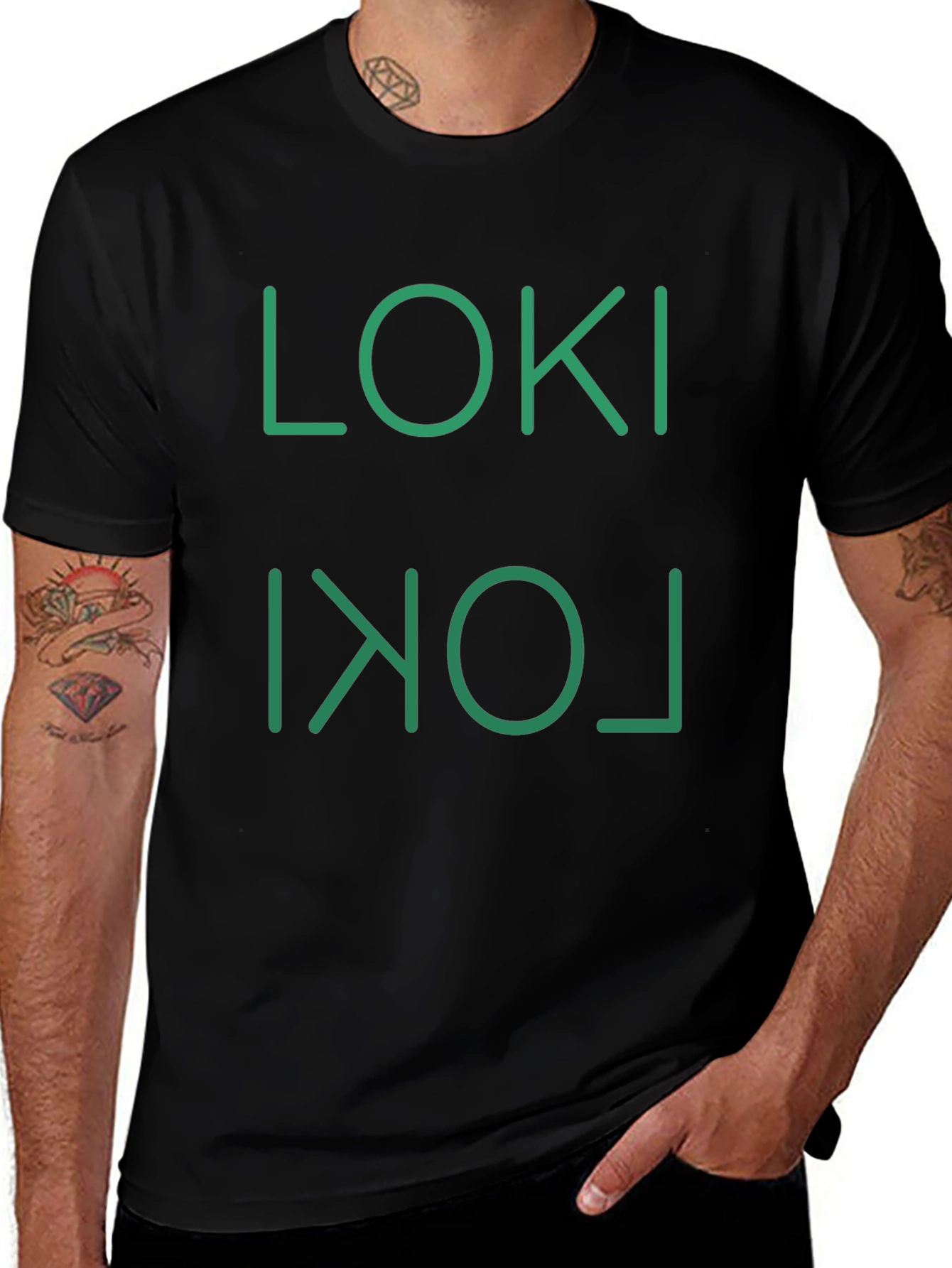 Loki Inverted Logo Black Graphic T-Shirt