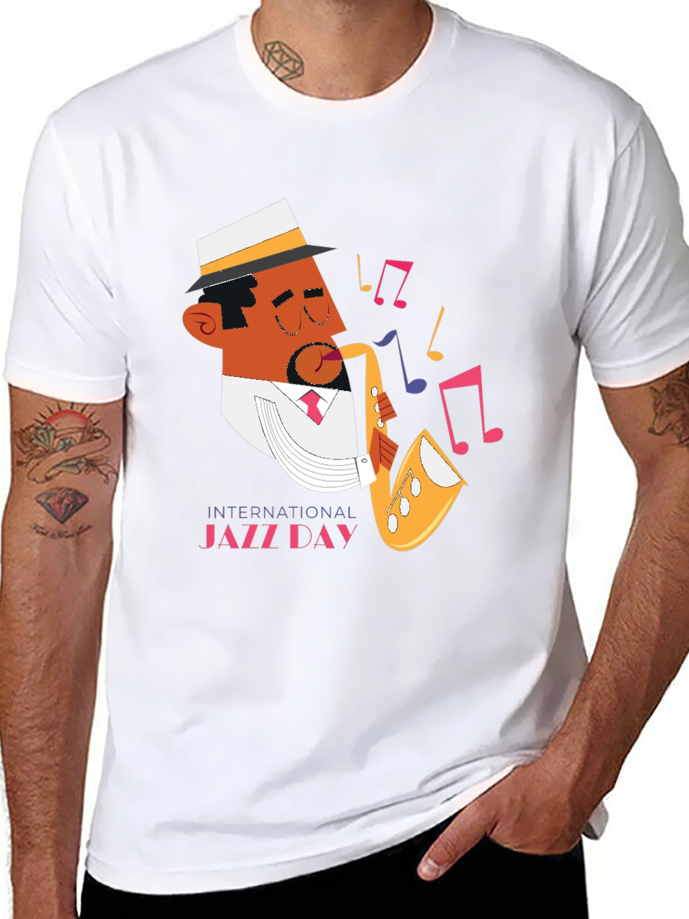 Jazz Day Graphic Black T-Shirt