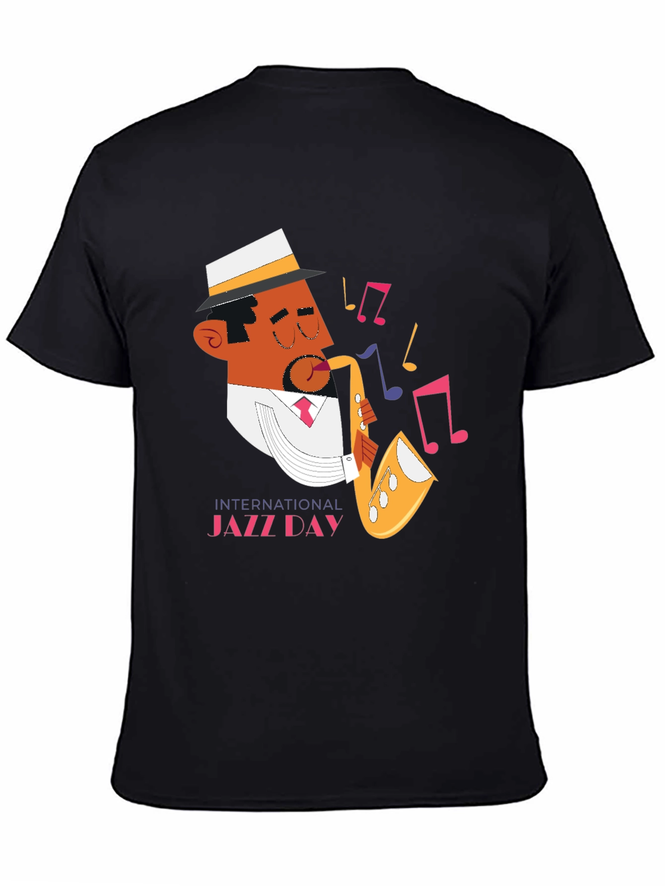 Jazz Day Graphic Black T-Shirt
