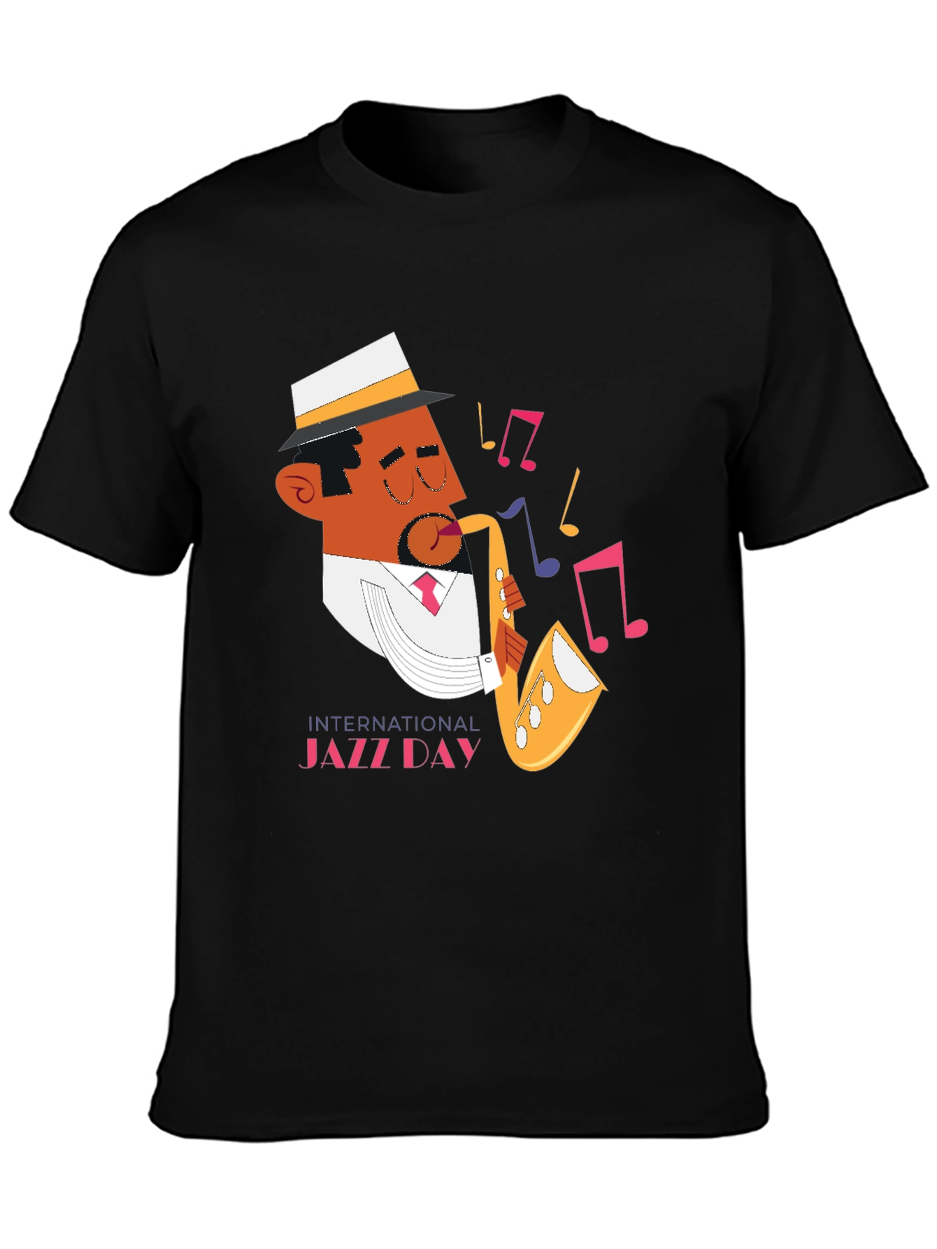 Jazz Day Graphic Black T-Shirt
