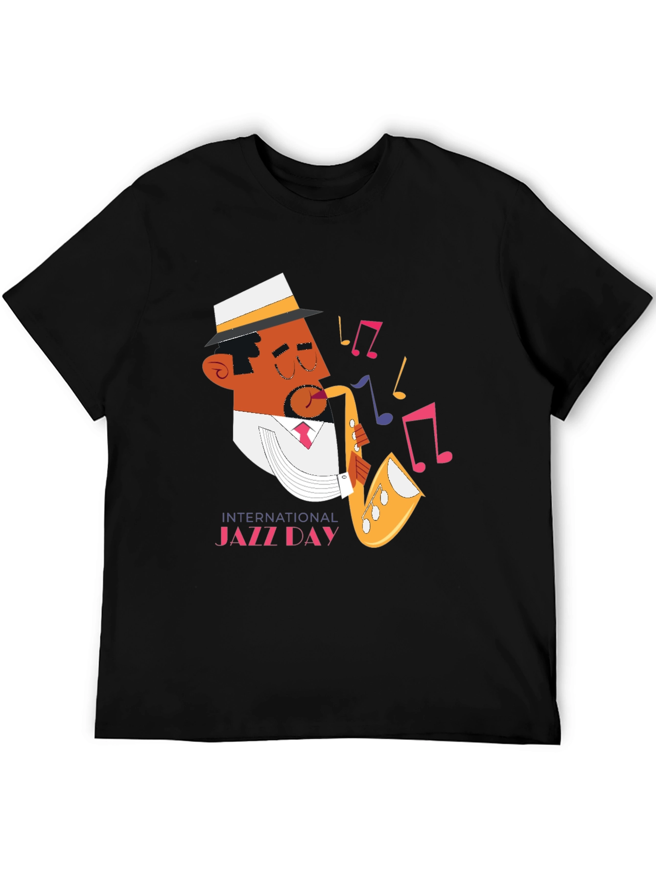 Jazz Day Graphic Black T-Shirt