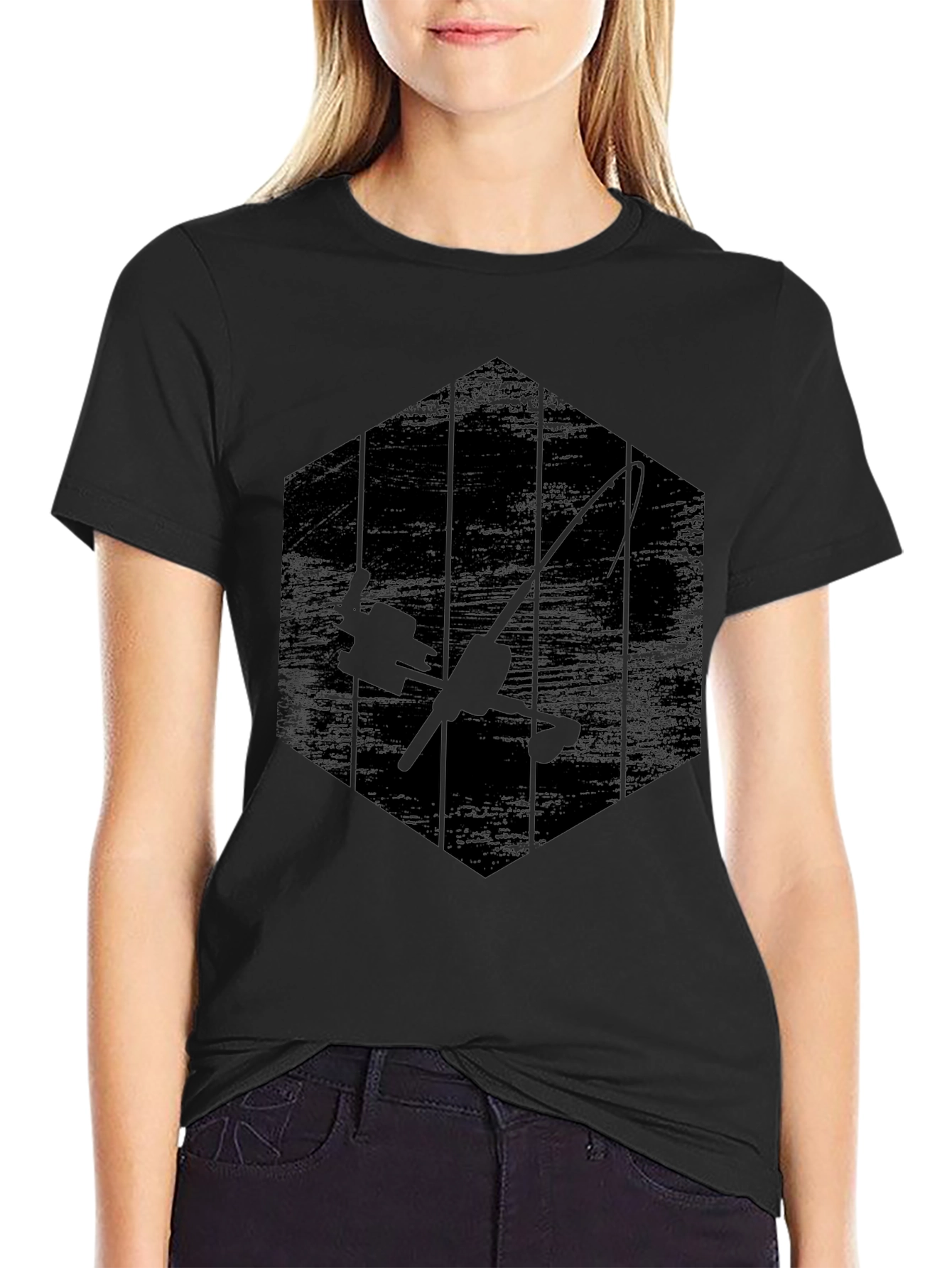 Fishing Rod Graphic Tee - Anglers Hexagon T-Shirt