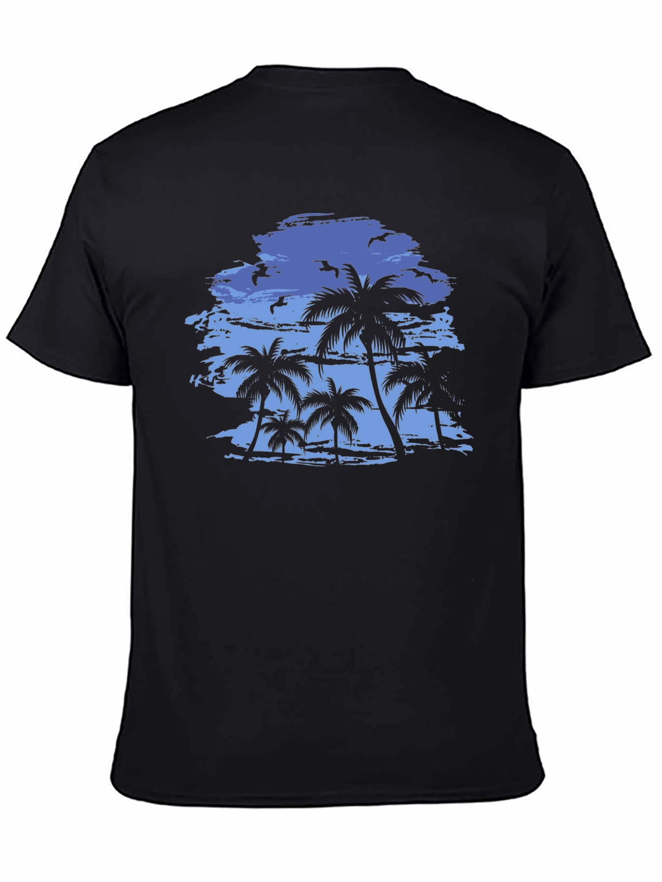 Tropical Palm Tree Graphic T-Shirt - Mens Black Tee