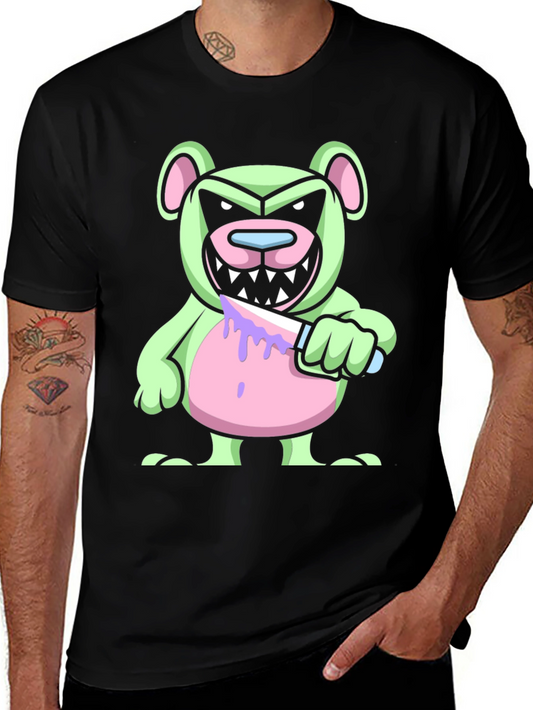 Psycho Bear T-Shirt - Edgy Cartoon Graphic Tee