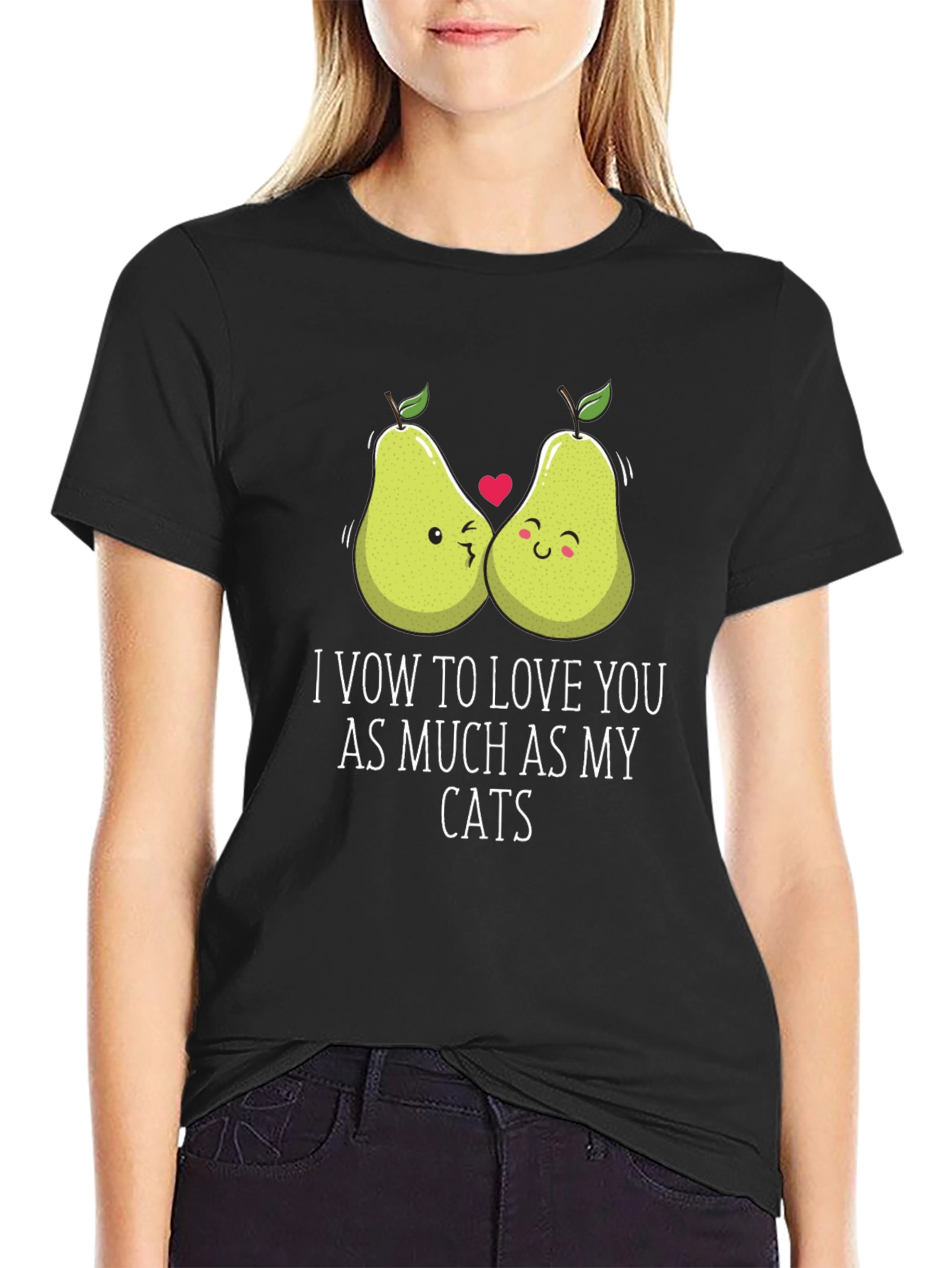 Funny Pear Love Cat T-Shirt