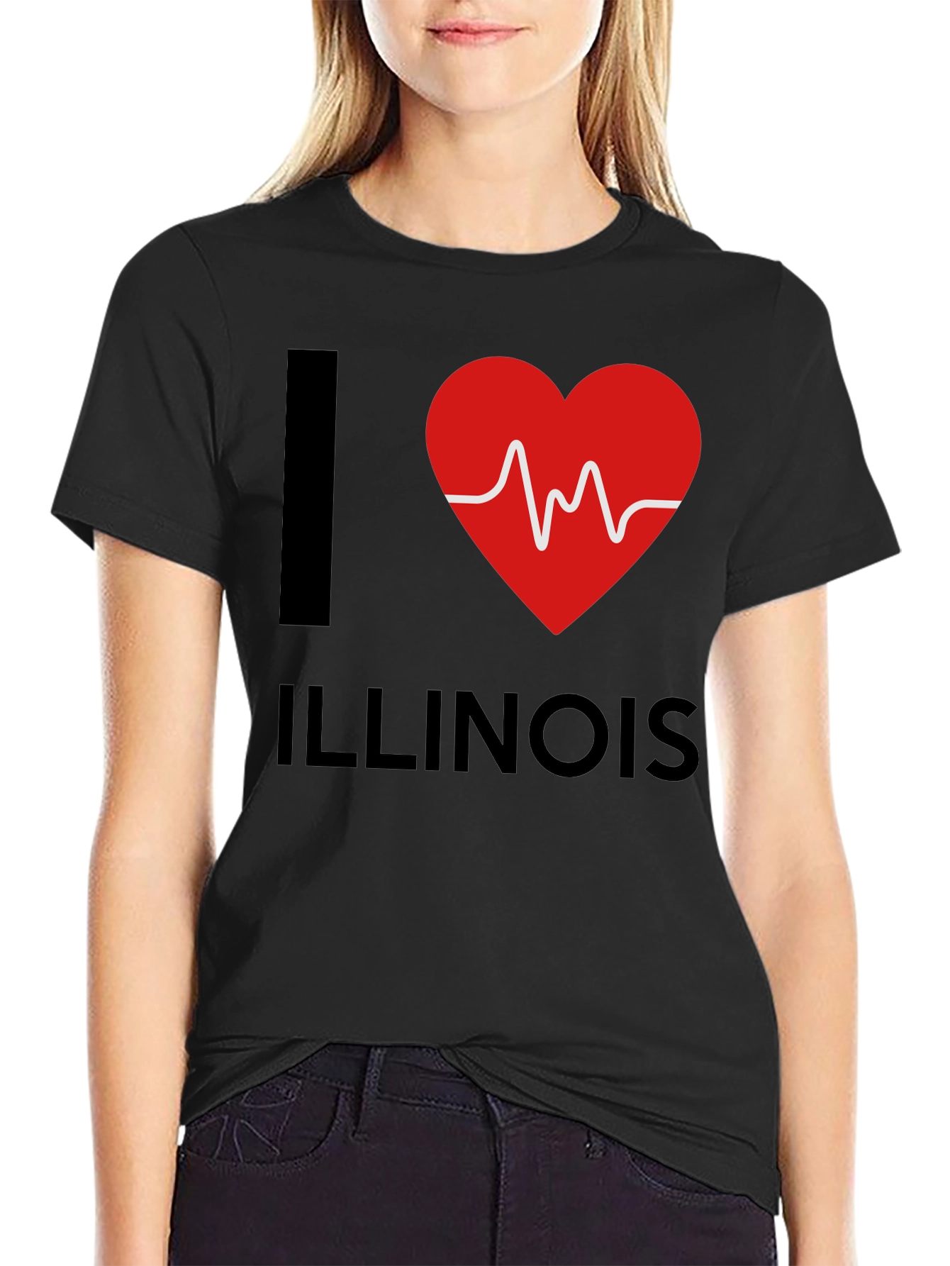 I Heart Illinois T-Shirt - Novelty Graphic Tee
