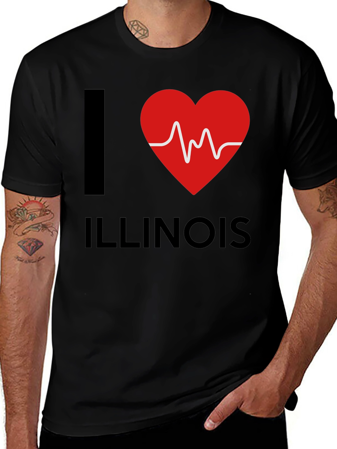 I Heart Illinois T-Shirt - Novelty Graphic Tee