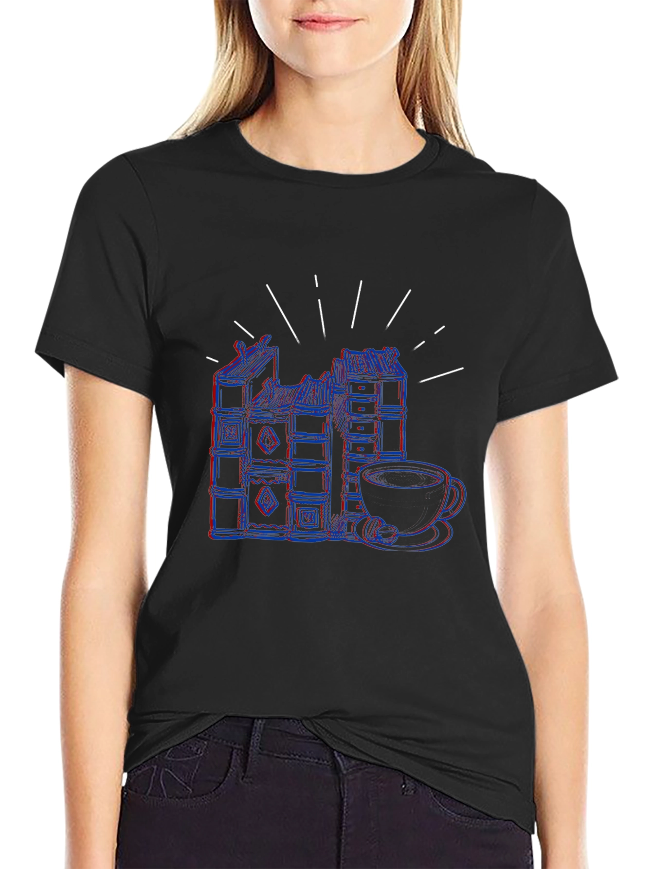 Retro Books and Coffee T-Shirt