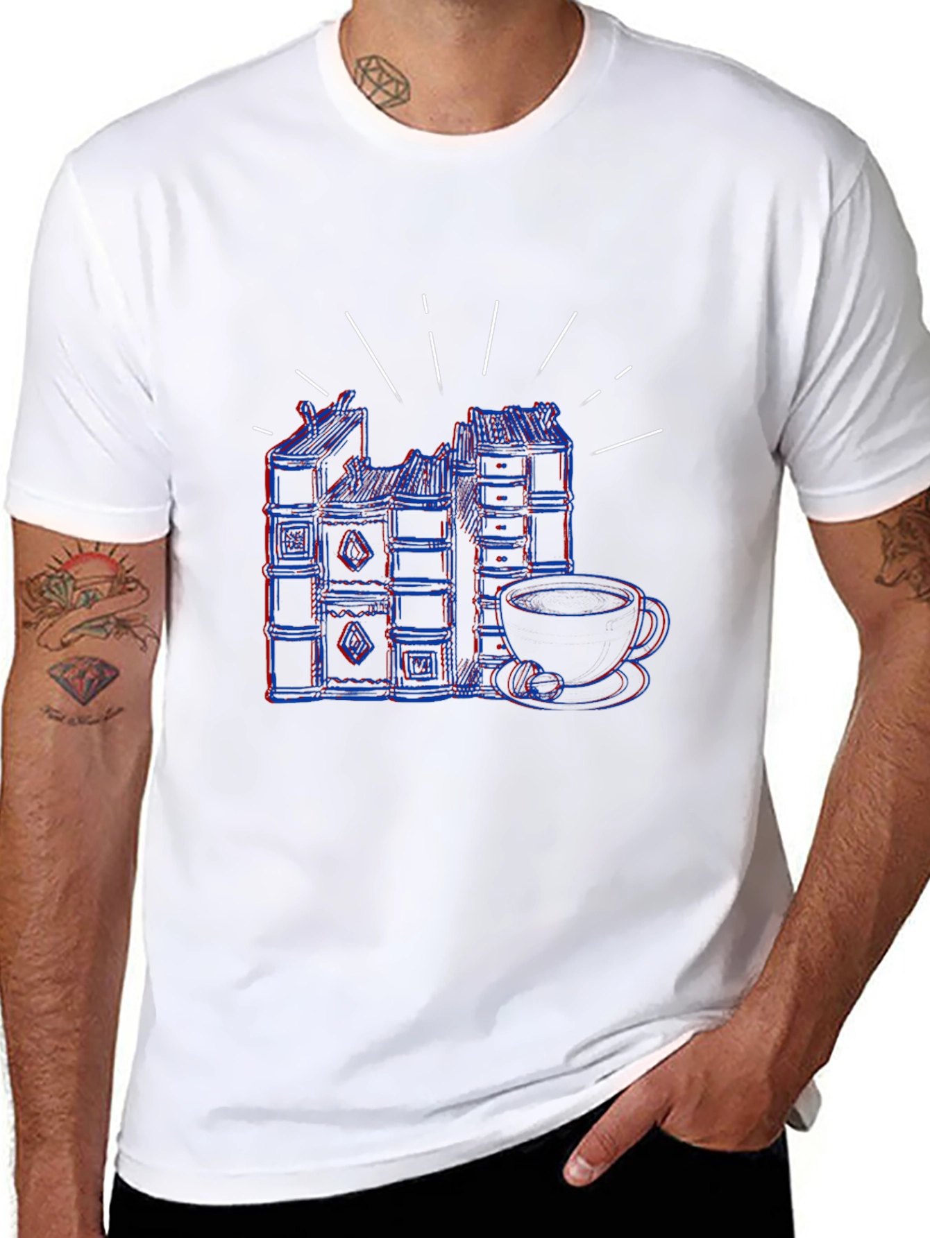 Retro Books and Coffee T-Shirt