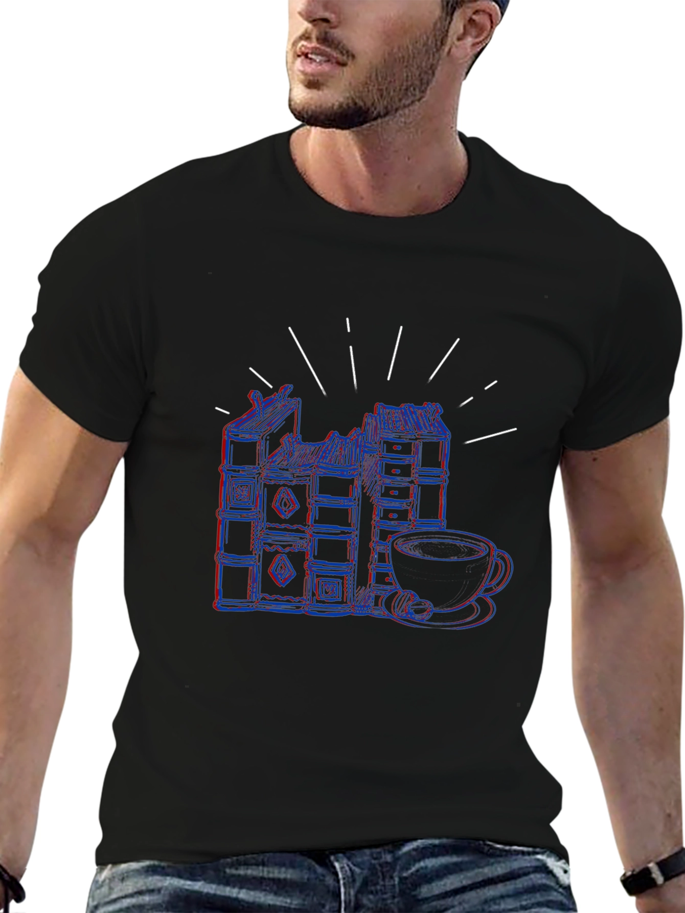 Retro Books and Coffee T-Shirt