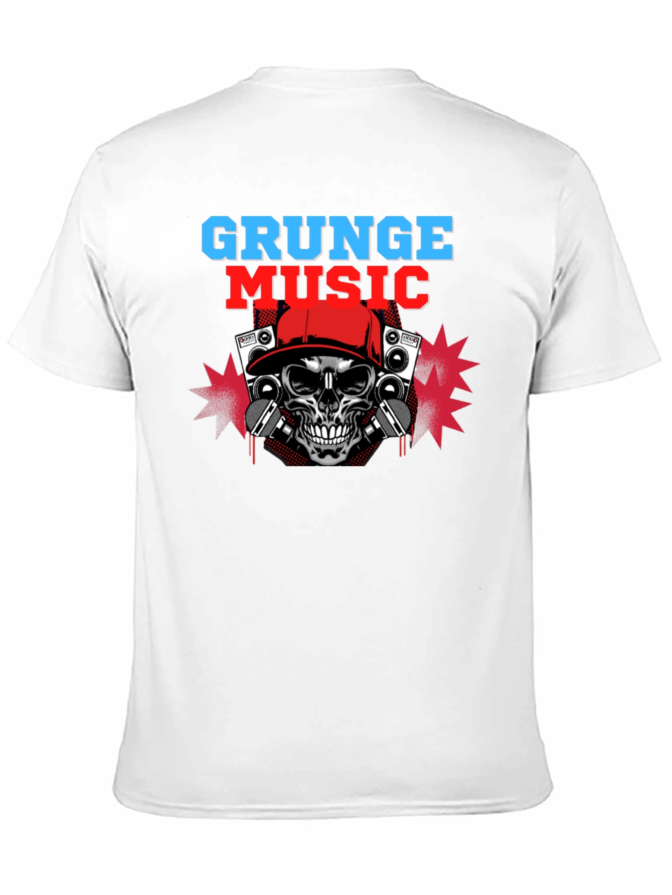 Grunge Music Skull Graphic Tee