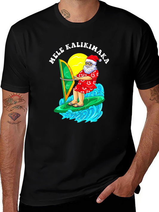 Mele Kalikimaka Santa Surfing T-Shirt