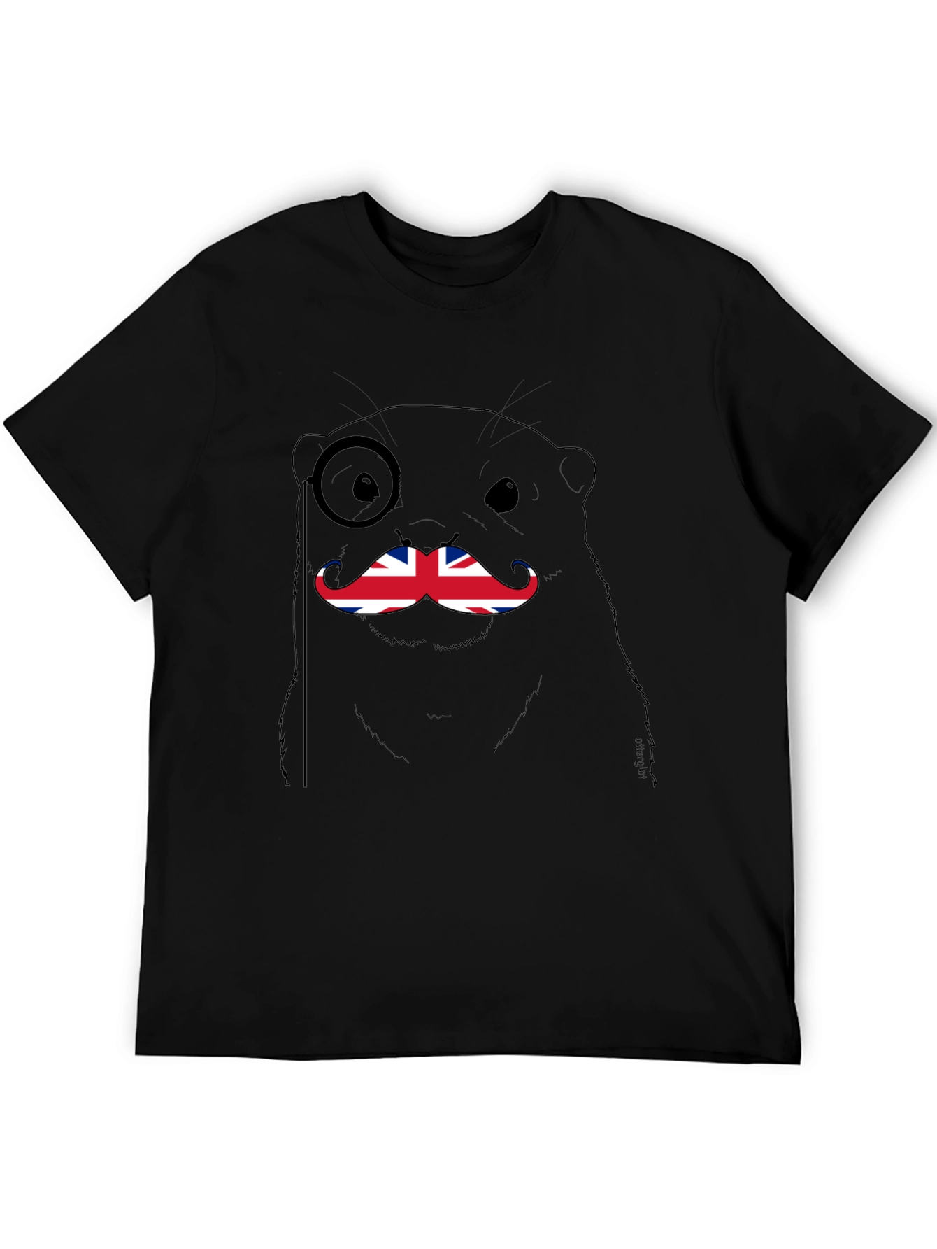 British Otter T-Shirt - Funny Union Jack Mustache Tee
