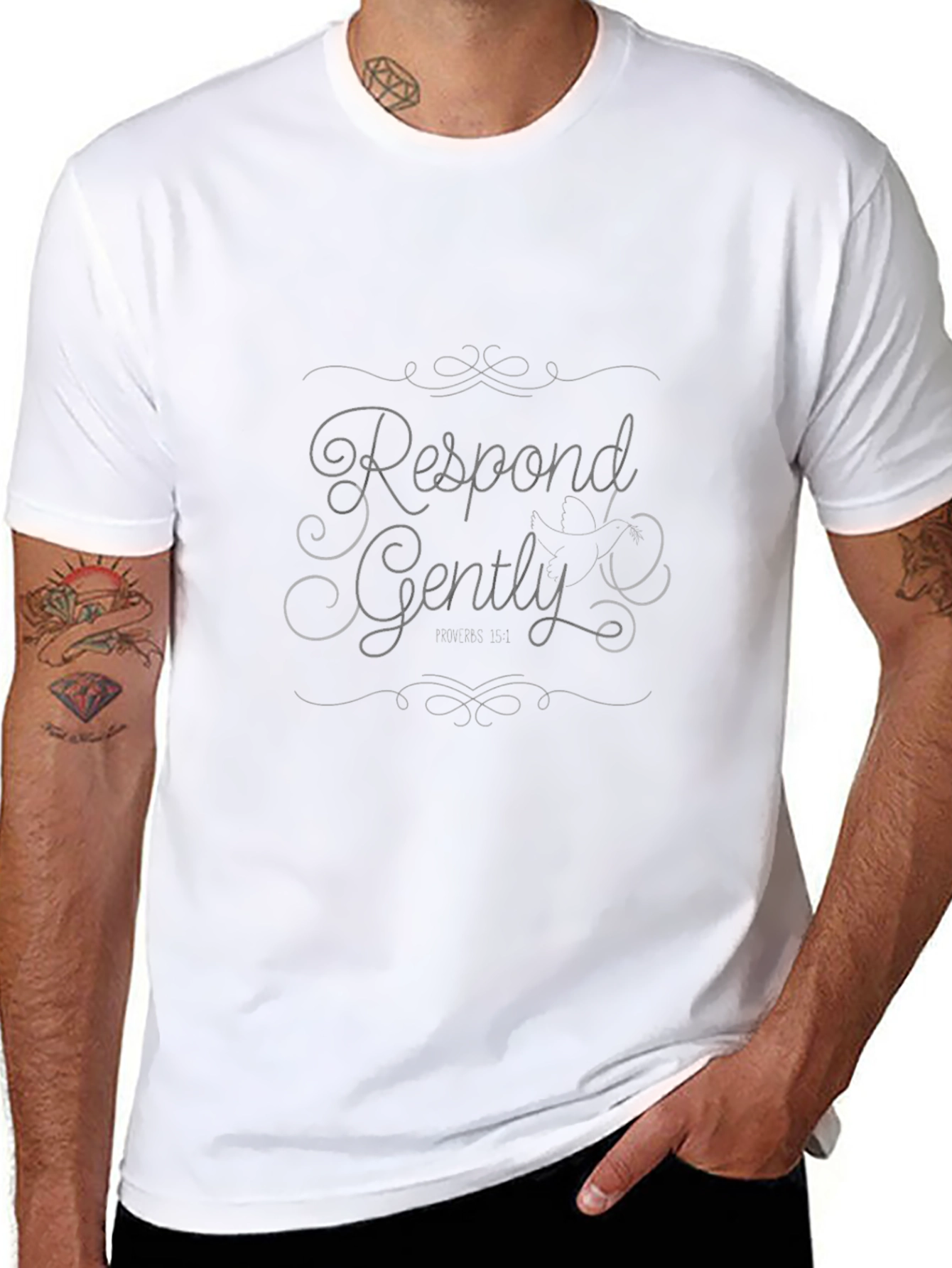 Respond Gently Black Tee - Stylish Comfort